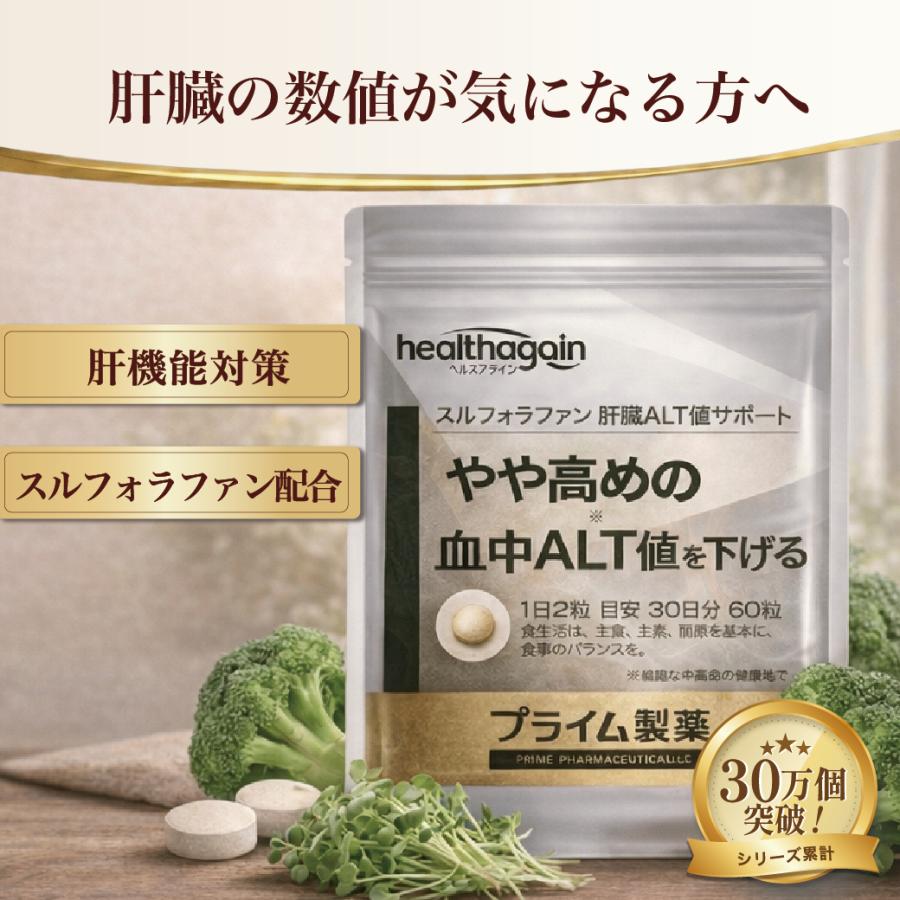 プライム製薬 肝臓 サポート サプリ スルフォラファン 高めの血中 ALT