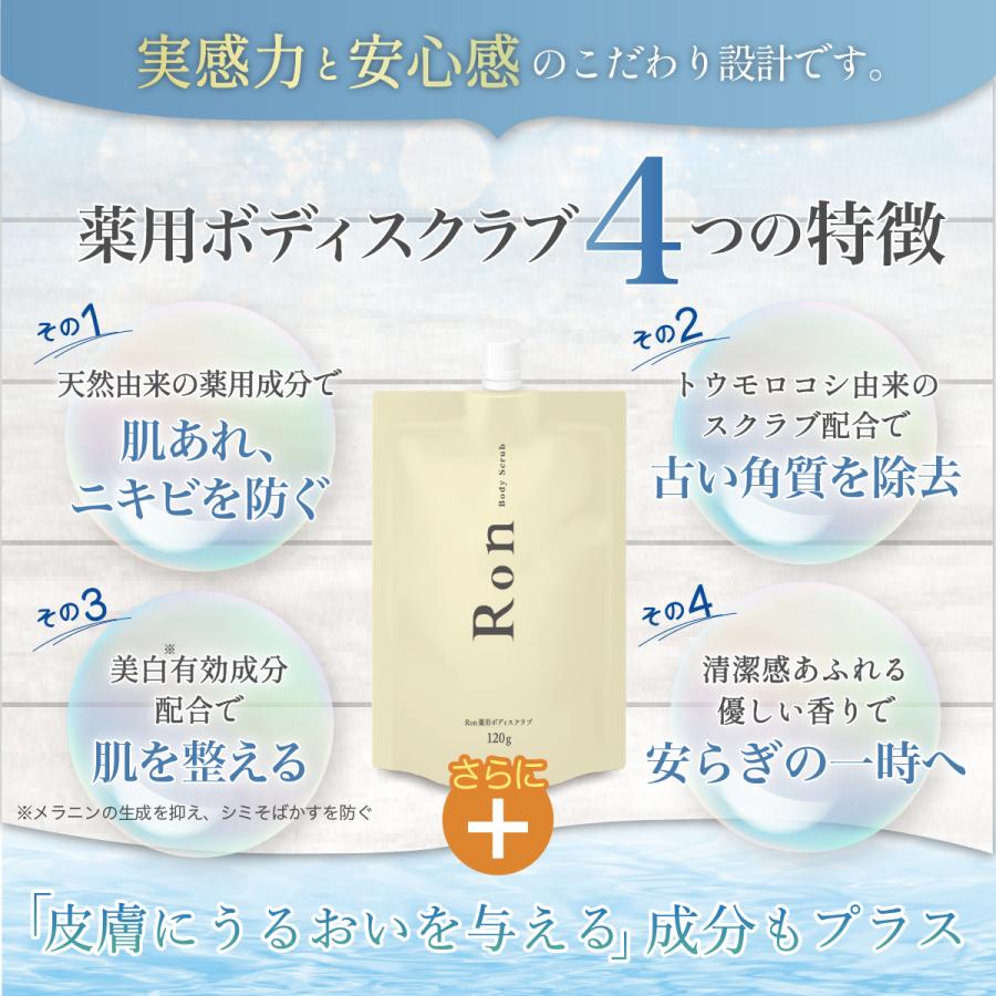 Ron 薬用ボディスクラブ 1個あたり 120g スクラブパック 肌ケア【送料