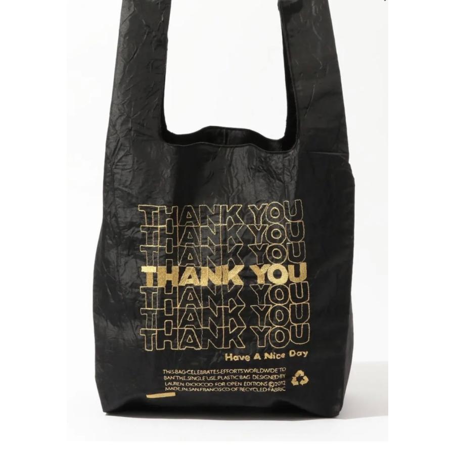オープン エディション エコバッグ OPEN EDITIONS THANK YOU BAG TOTE BLACK GOLD THANK YOU