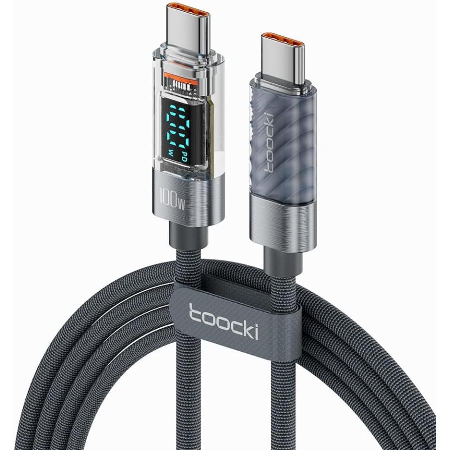 USB C ケーブル CtoC PD対応 100W/5A ワット表示急速充電 出力