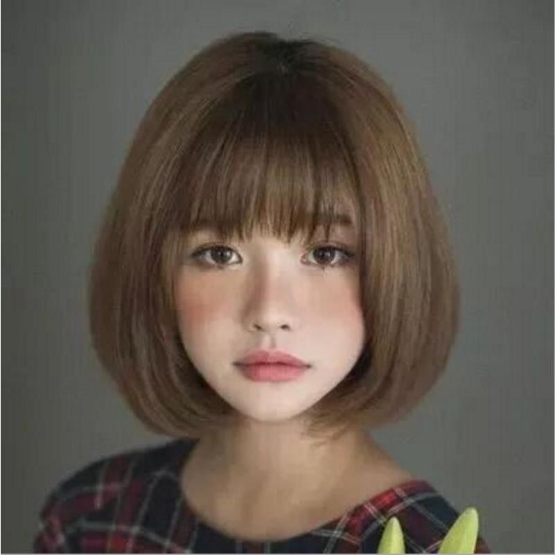 ウィッグ ボブ Bobo 自然 小顔 フルウィッグ ショート 黒髪 茶髪 全4色 フリーサイズ レディーズ