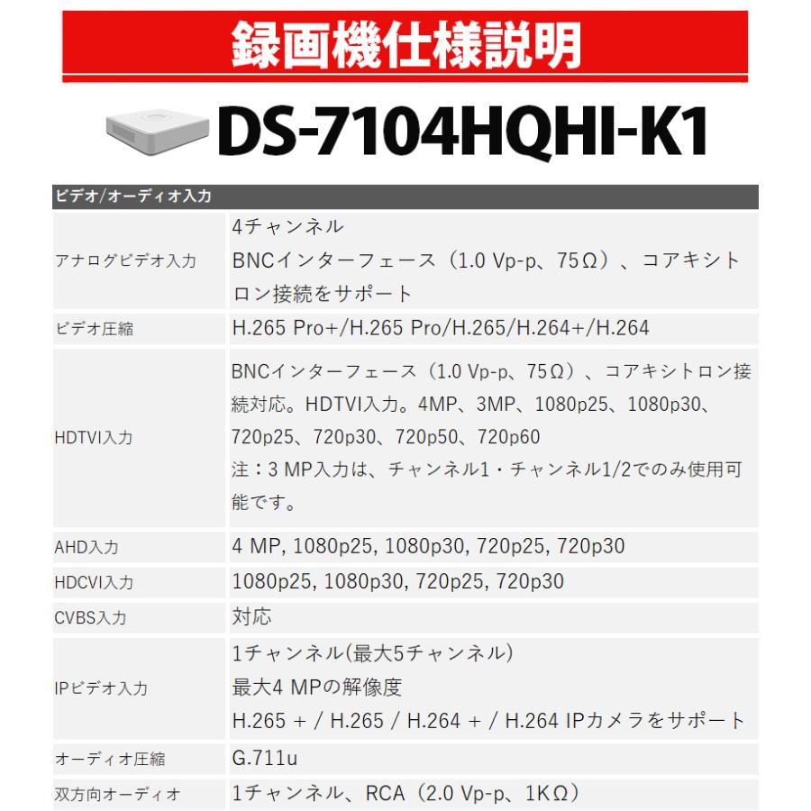47 割引品質保証 Hikvision Hikvision ハイブリッド4ch 防犯カメラcctvhd Tvi録画機2m1 3mtviahdcviipsd録画支援h 265 Ds 7104hqhi K1 防犯カメラ カメラ 光学機器用 Urbanfarminginstitute Org