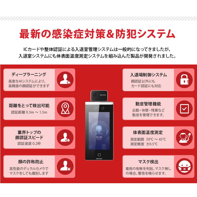 HIKVISION（ハイクビジョン） 非接触 サーマルカメラ スリムスタンド
