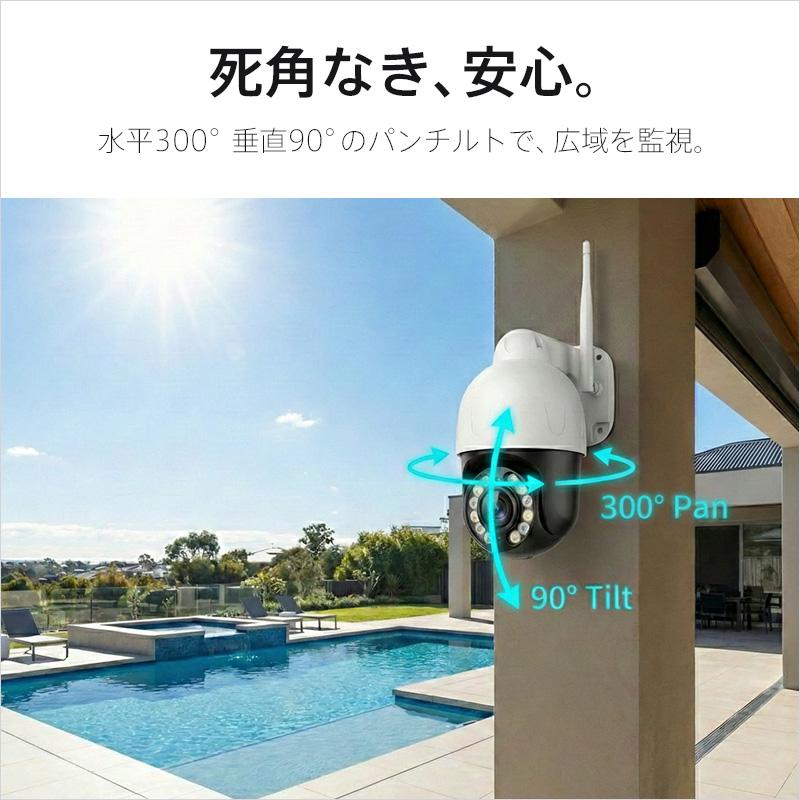 防犯カメラ 4K 800万画素 屋外タレット型 PTZ マイク・スピーカー内蔵 デュアルバンドWifi J-PT18-10X レンズサイズ4.7〜47mm_5