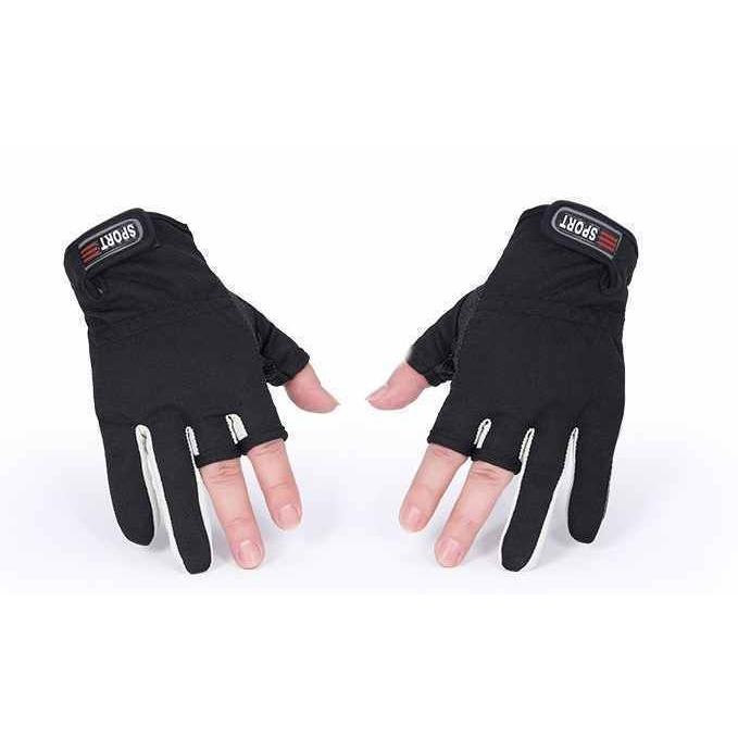 parablack Ｌサイズ 三本指グローブ② 釣り用 手袋 三本指出し 滑り止め 汗吸収 レジャー スポーツ