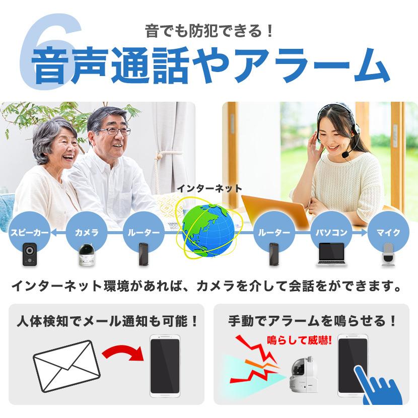 防犯カメラ 家庭用 見守り ペット 子ども 高齢者 屋内 wifi 追尾 スマホ マイクロSDカード RD-4755Aの画像