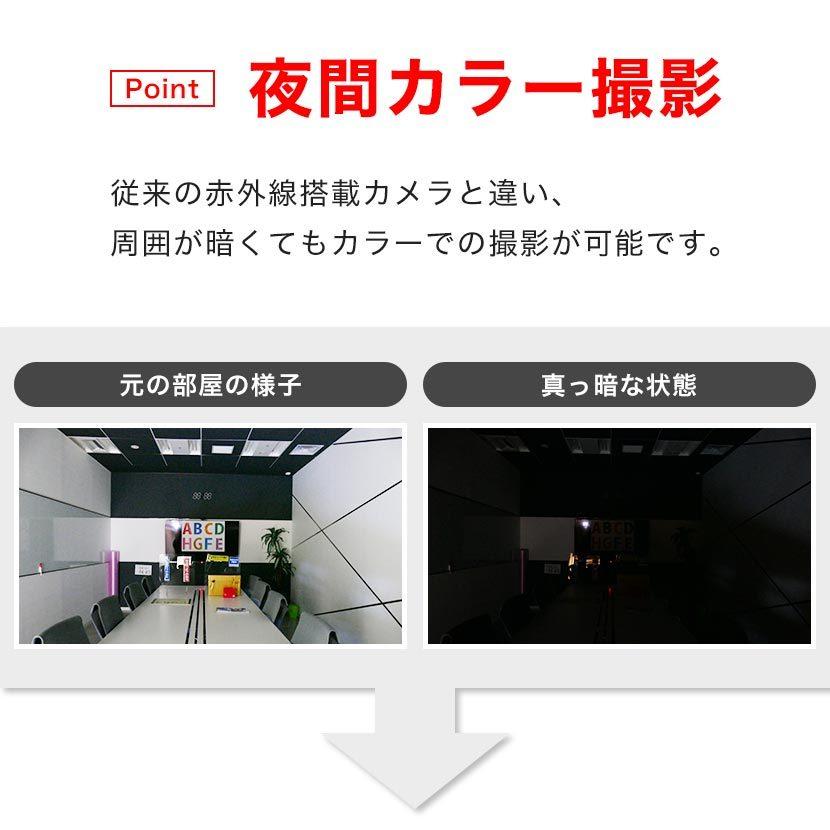 防犯カメラ IP 夜間カラー撮影 屋内 防滴 ネットワーク ドーム PoE