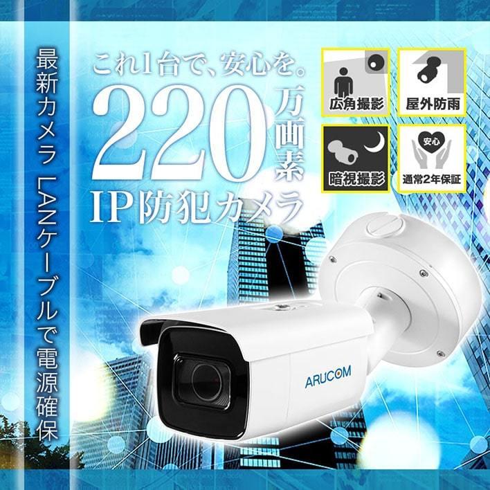防犯カメラ IP 屋外 PoE ネットワーク 防雨 バレット 監視 約220万画素
