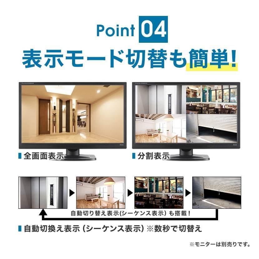 防犯カメラ レコーダー DVR 録画機 4ch 8ch 16ch 2TB 4TB 8TB 監視