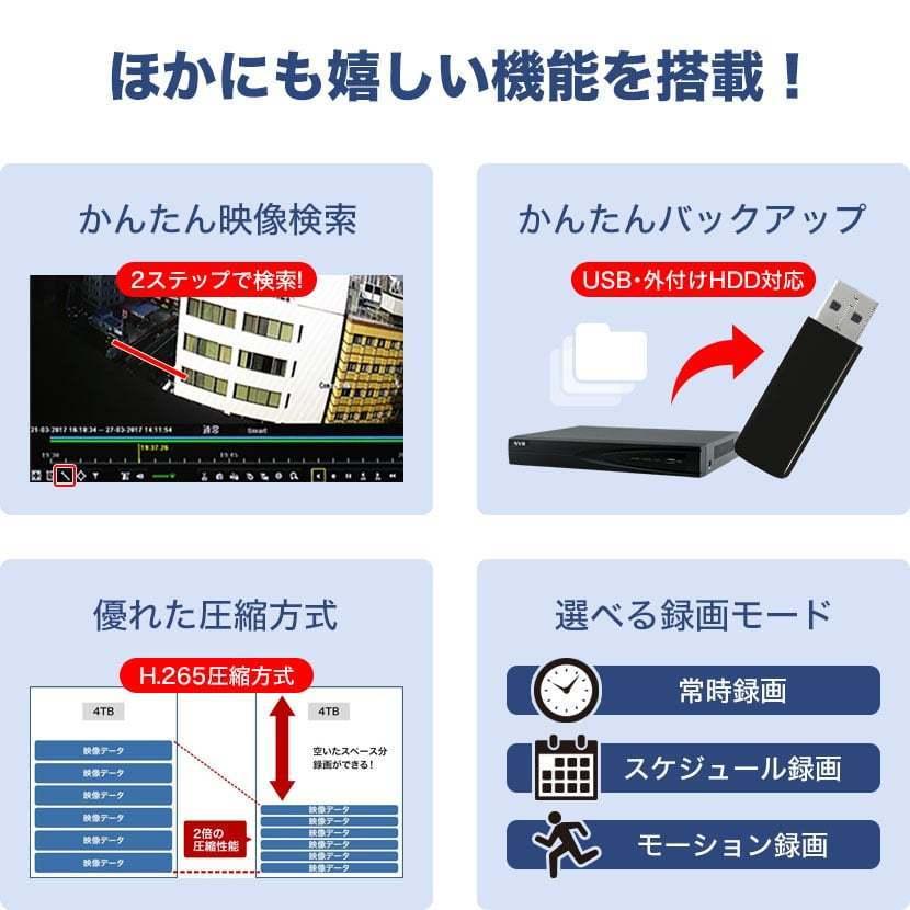 防犯カメラセット 屋外 屋内 HD レコーダー ネットワーク IP PoE フルカラー 夜間 監視 高画質｜bouhansengen｜19