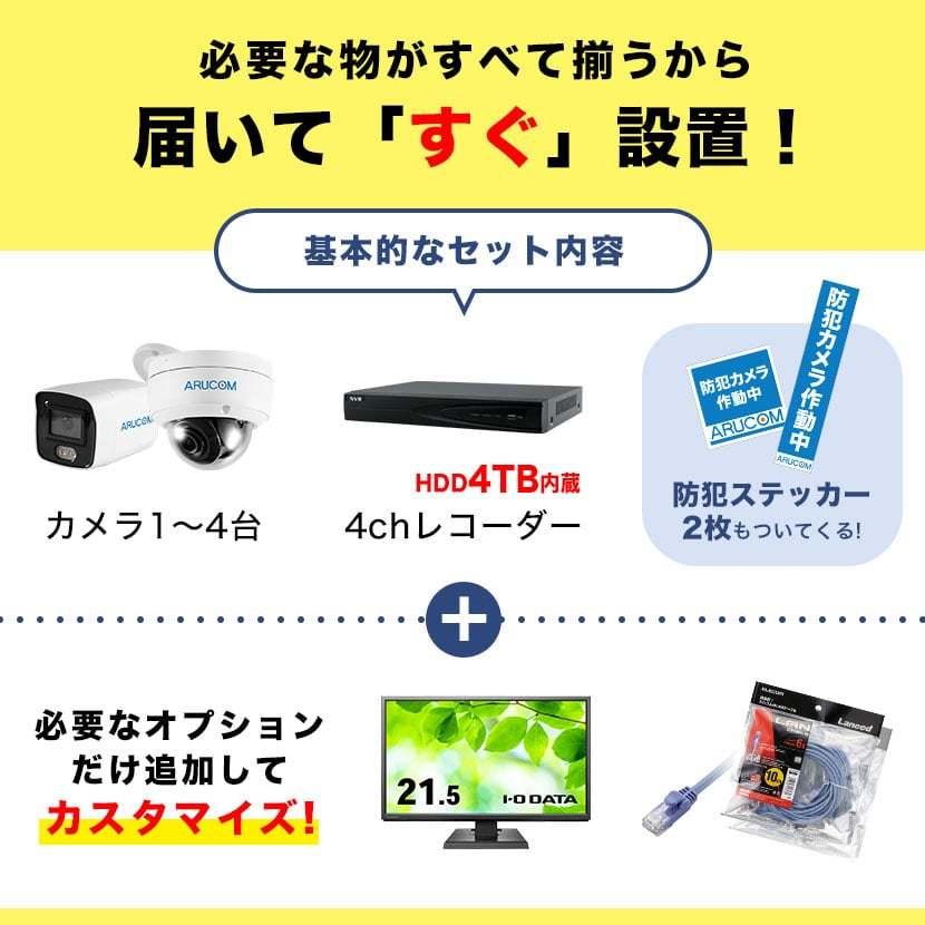 防犯カメラセット 屋外 屋内 HD レコーダー ネットワーク IP PoE