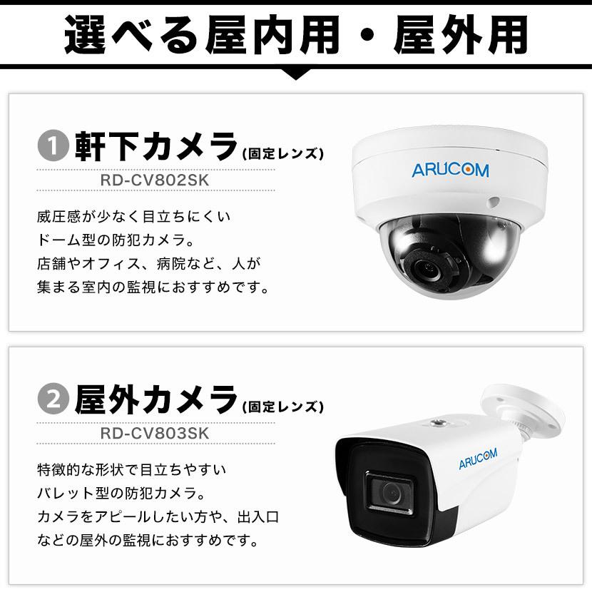 防犯カメラセット 屋外 屋内 高画質 4K UHD 1〜4台 レコーダー 監視