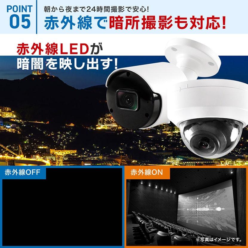 防犯カメラセット 屋外 屋内 4K UHD 1〜4台 ネットワーク IP PoE