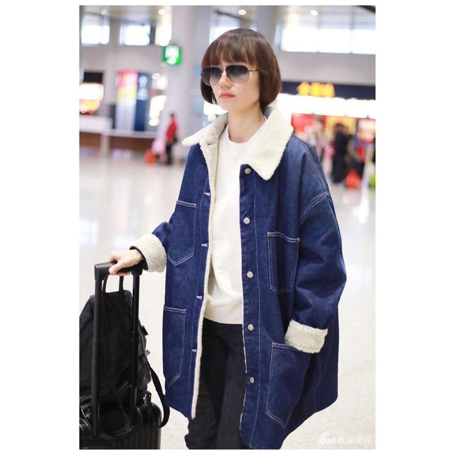 ミディ丈デニムボアジャケット レディース ボアデニムジャケット 裏ボア ボア 韓国ファッション 防寒 カジュアル Cnalba0035 Bouquet 通販 Yahoo ショッピング