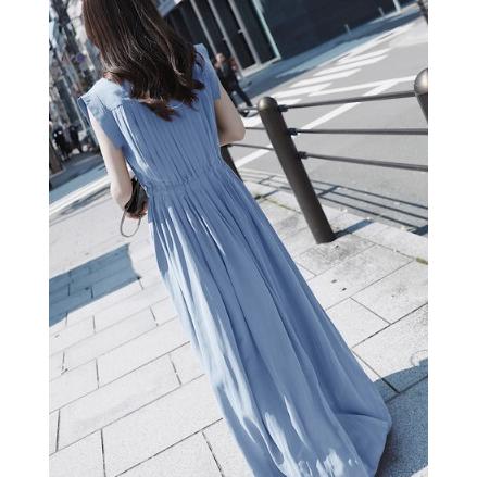 レディース ロングドレス ロングワンピース ノースリーブ スリム 細身