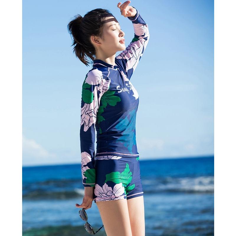 水着 ラッシュガード レディース ファッション スリム オシャレ 可愛い 長袖 日焼け止め 日焼け防止 韓国 Cnalbs Bouquet 通販 Yahoo ショッピング