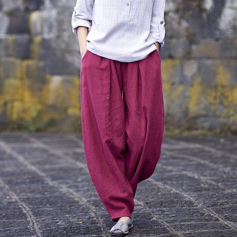 新しい到着 ボトムス パンツ カジュアル レディース ファッション 19 春 夏 新作 綿 リネン ワイドパンツ レトロ 瞑想 ルーズカジュアルパンツ コットン フリーサイズ グ 安いそれに目立つ Turningheadskennel Com