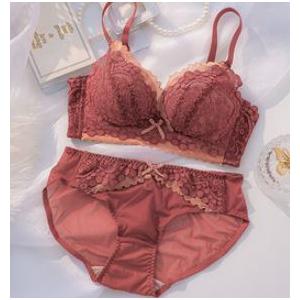 ブラ＆ショーツセット5色 通年 モダール 下着 3/4カップ ノンワイヤー