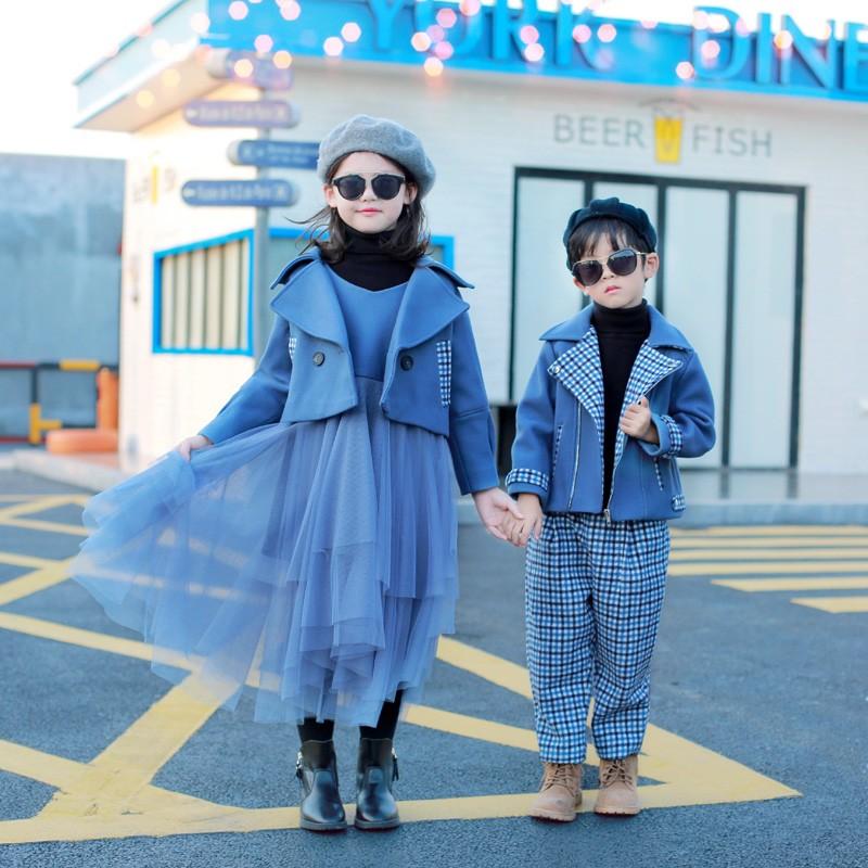正規店仕入れの 親子ペア 親子リンク お揃いコーデ チェック柄 大きな襟が可愛い ジャケット ブルー クール 新作 秋冬 あったか 安心の定価販売 Zoetalentsolutions Com