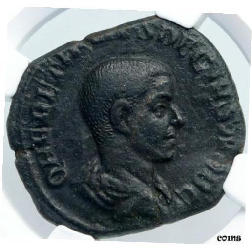 2022新入荷 Authentic ETRUSCUS HERENNIUS PCGS NGC アンティークコイン 【品質保証書付】 Ancient Roma 251AD 記念メダル
