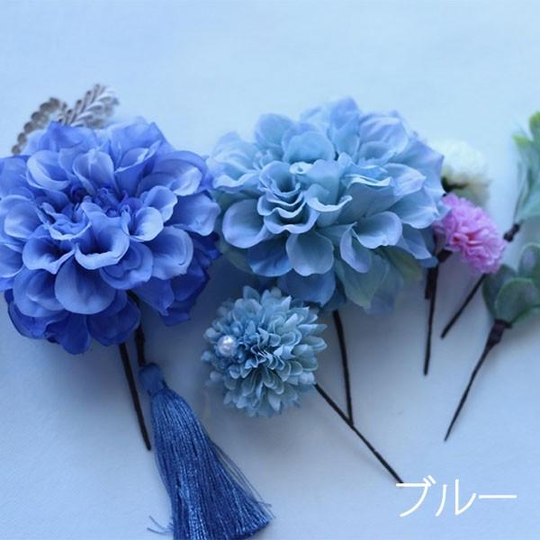 髪飾り（造花） 「 和風ヘアーオーナメント ダリア2輪」 成人式 入学