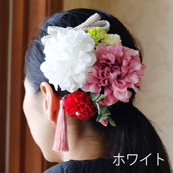 髪飾り（造花） 「 和風ヘアーオーナメント ダリア2輪」 成人式 入学