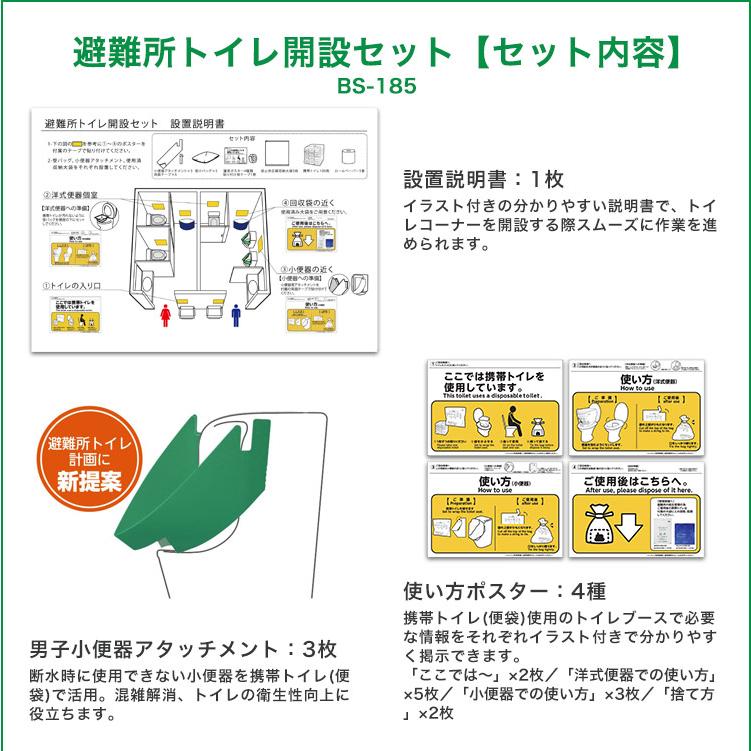 総合サービス サニタクリーン 避難所トイレ開設セット BS-185 便袋100