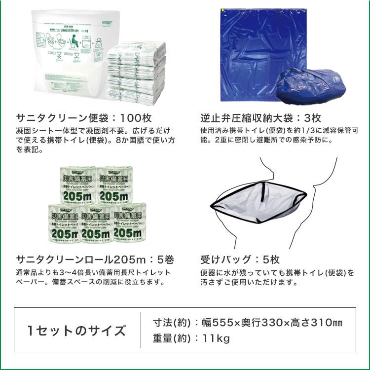 総合サービス サニタクリーン 避難所トイレ開設セット BS-185 便袋100