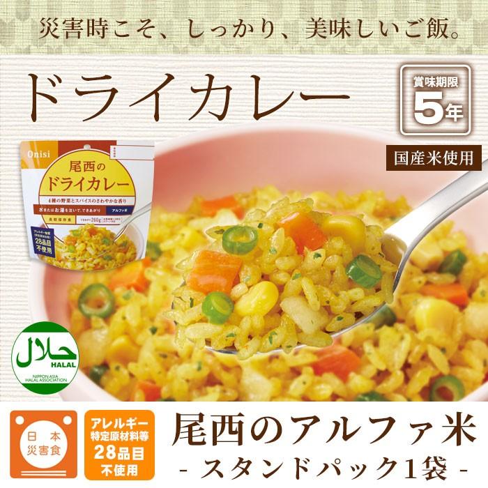 尾西食品 非常食 アルファ米 ドライカレー 100g 賞味期限2031年7月迄