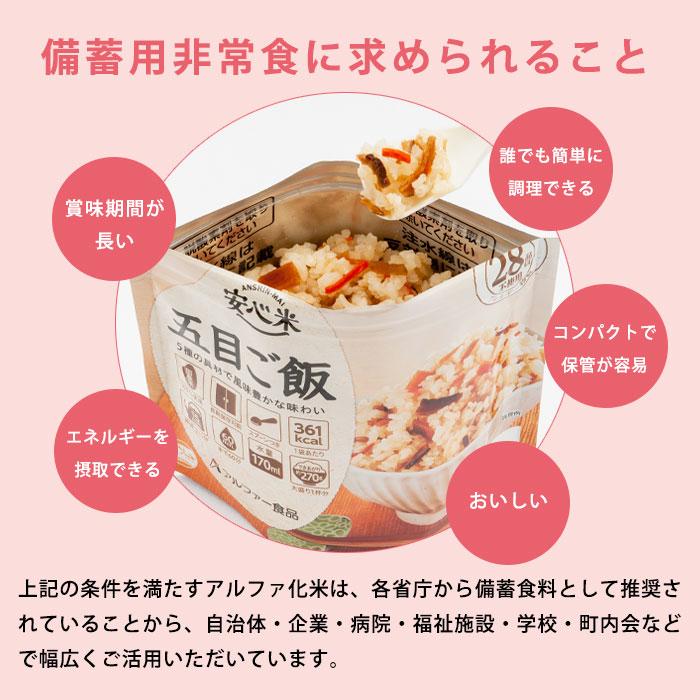 アルファー食品 非常食 アルファ米 安心米 五目ご飯 100g アレルギー