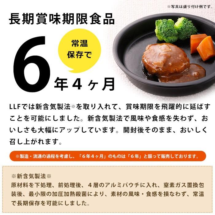 おいしい非常食 LLF食品 デミソース煮込みハンバーグ 100g ロングライフフーズ 6年保存 防災グッズ 必要なもの｜bousai｜03