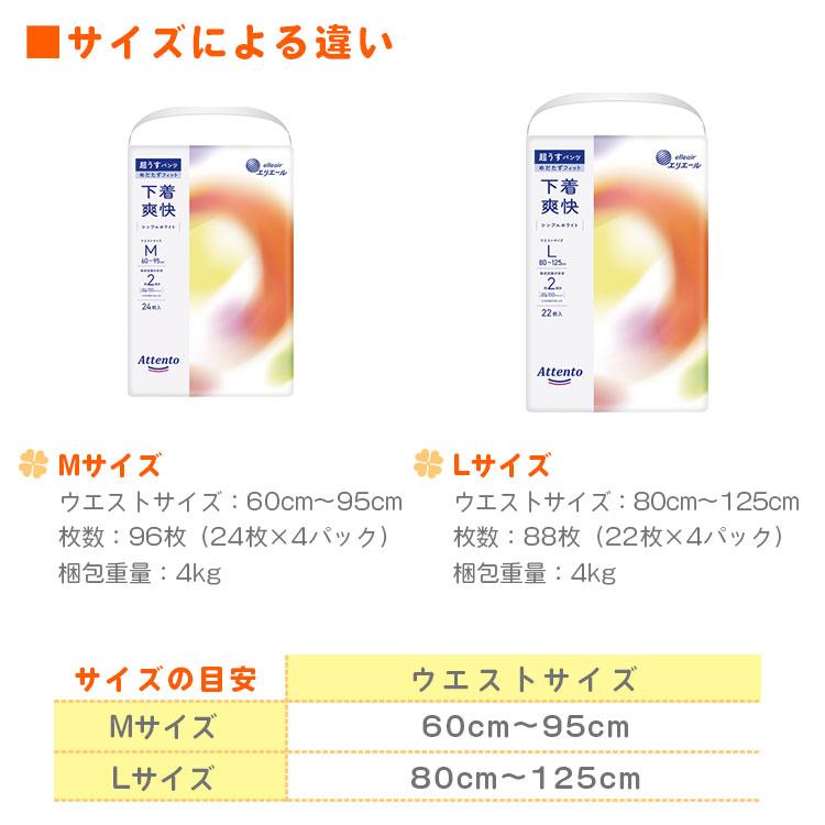 エリエール（elleair） 非常用 大人用おむつ アテント 4パック入り M