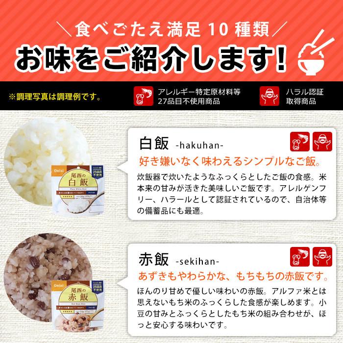 尾西食品 非常食 5年保存 非常食セット アルファ米10種 しっかりご飯