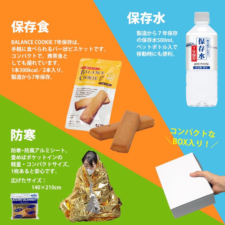 防災セット おてがる3点セット 7年保存のビスケット・保存水