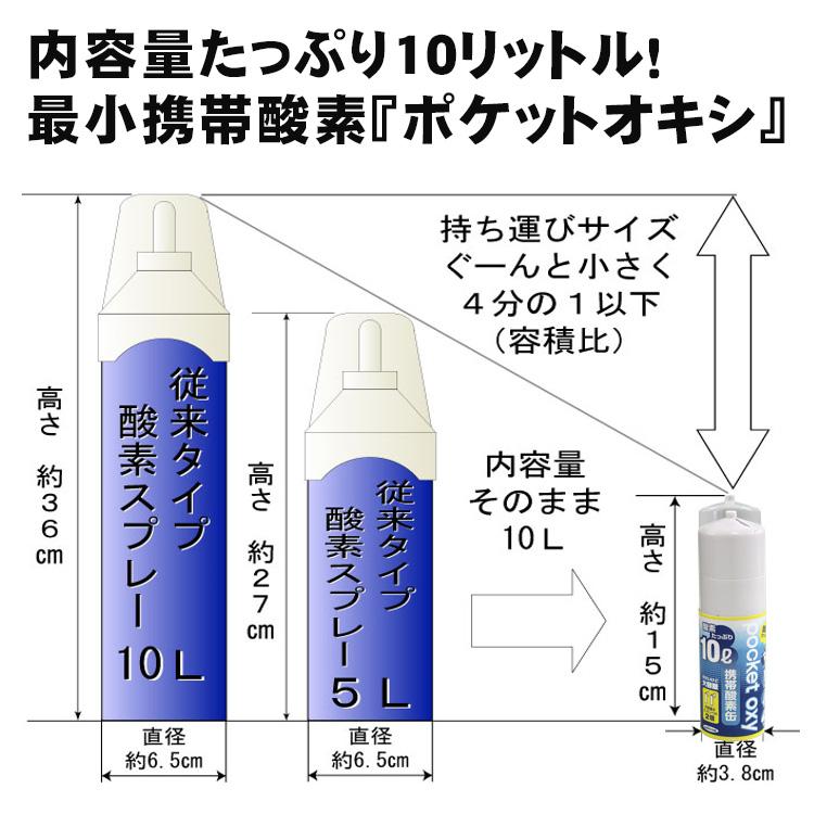 携帯酸素缶ポケットオキシ クリア 10L×1缶 POX04 登山 富士山