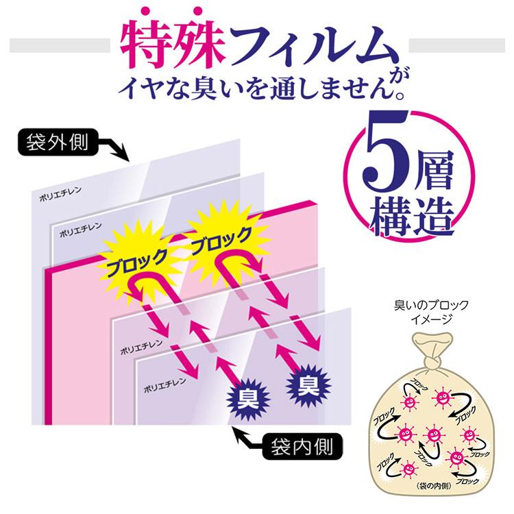 超強力 臭いブロック袋 大容量 45L 2枚入 AB44 防臭袋 日本製 特殊フィルム 臭わない [M便 1/12]｜bousai｜03