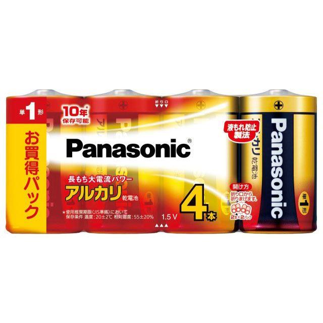 パナソニック アルカリ乾電池 単1形 4本パック LR20XJ/4SW（Panasonic 単1電池 10年保存）｜bousaikeikaku