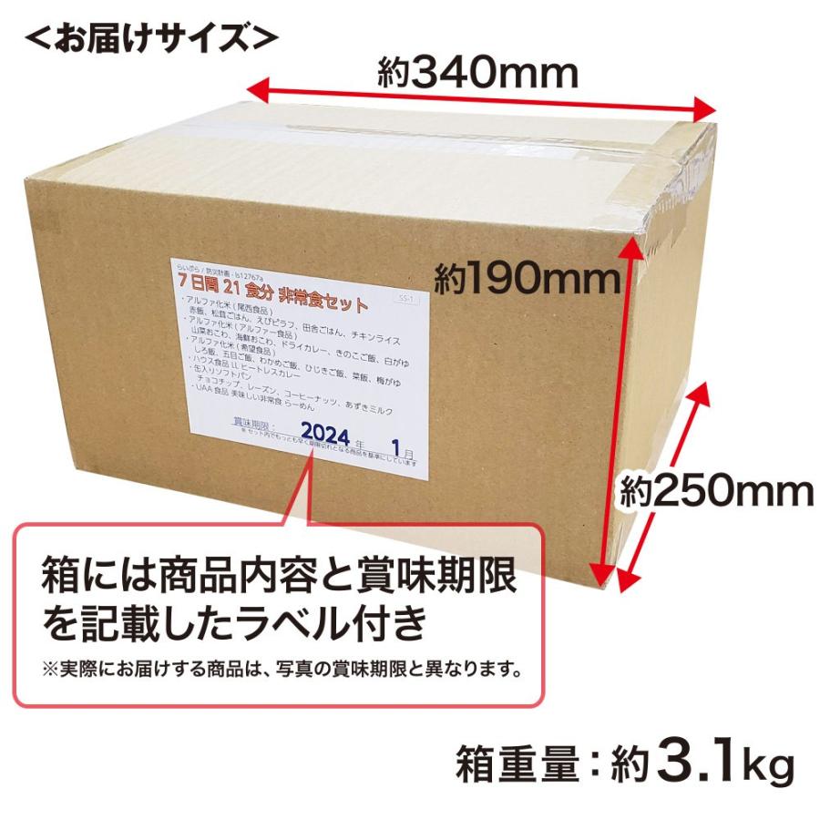 非常食 非常食セット 7日間21食分（防災セット 防災用品 保存食 7日分 家族 災害 備蓄 食品 食料）｜bousaikeikaku｜03