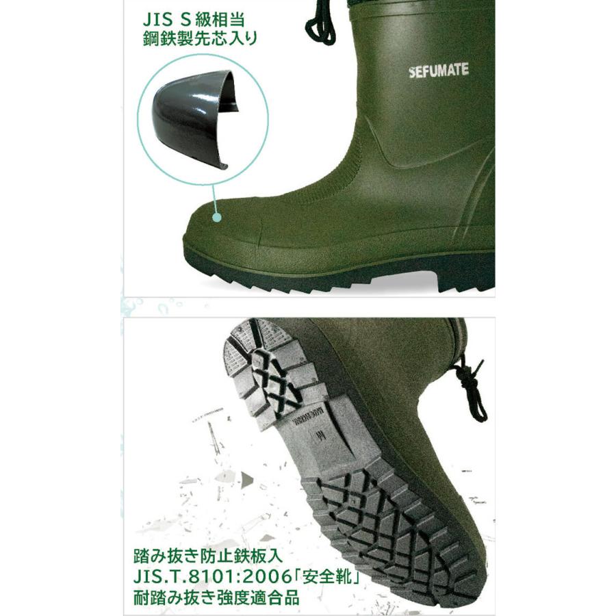 PVC鉄芯鉄板入 安全ショートブーツ 9203 長靴 水場 大雨 作業 軽量