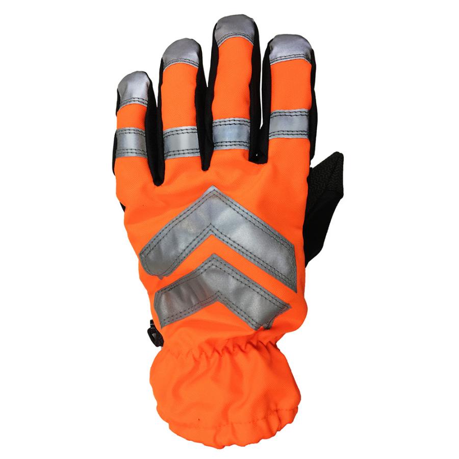 手袋 防水 防寒 74-15 高視認性 反射 防寒手袋 作業用 合成人口皮革