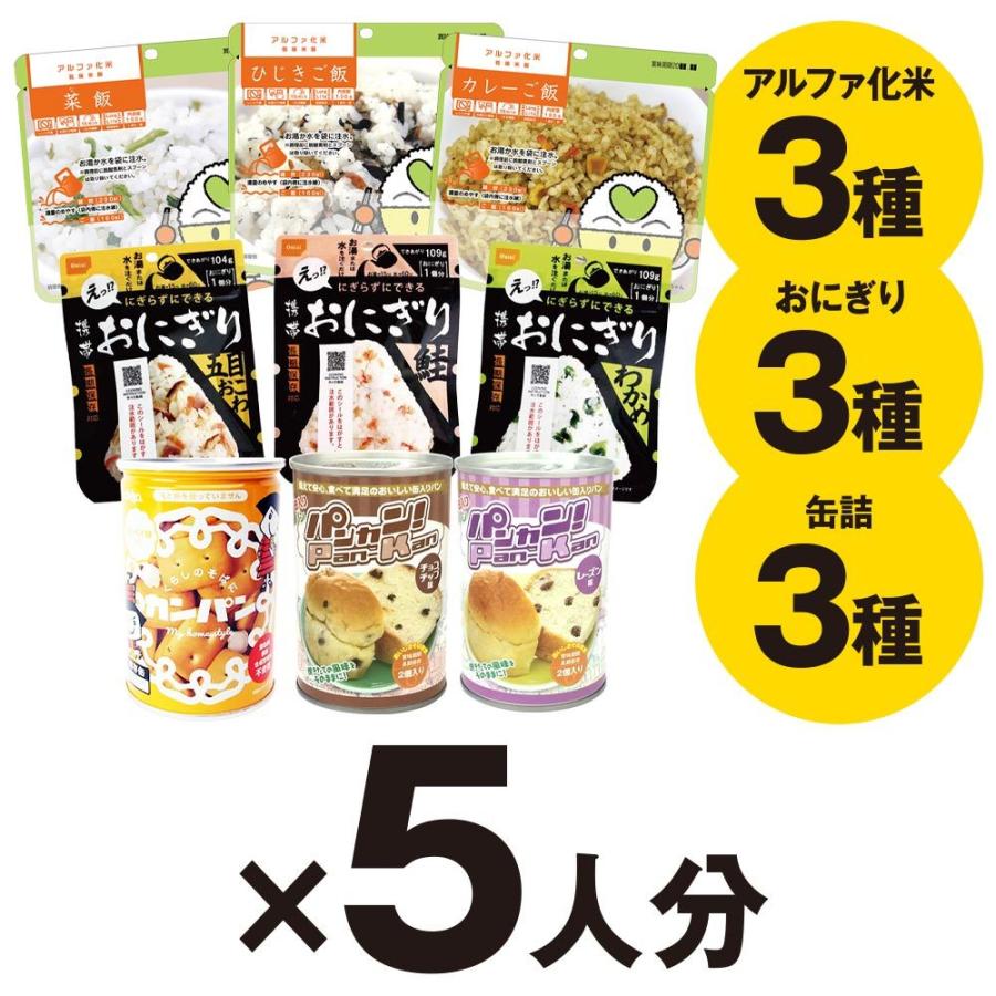非常食 セットB 5人用 3日分（45食）（家族5人 5年保存 防災セット