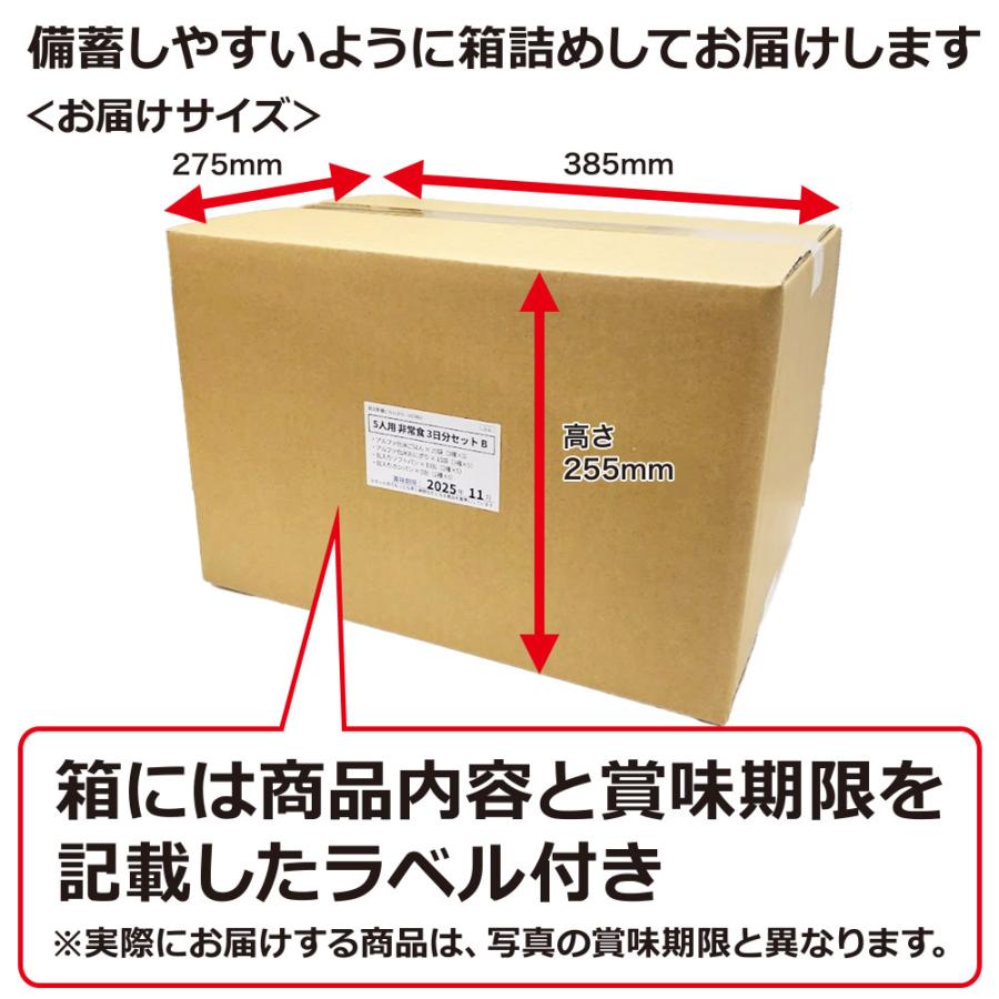 非常食 セットB 5人用 3日分（45食）（家族5人 5年保存 防災セット
