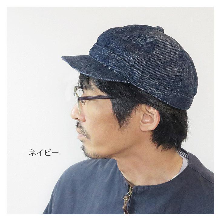 帽子 キャップ デニム インディゴ ブラック ワーク アンパイアキャップ