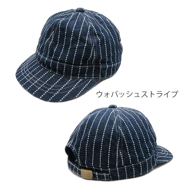 帽子 キャップ デニム インディゴ ブラック ワーク アンパイアキャップ