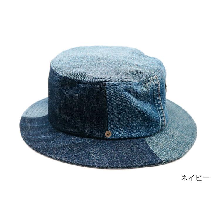 RILY デニムバケハ リメイク デニム バケット ハット レザーワッペン メンズ レディース