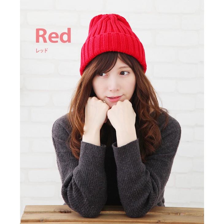 ニット帽 メンズ レディース リブ ラベル ニットキャップ 帽子 : 帽子
