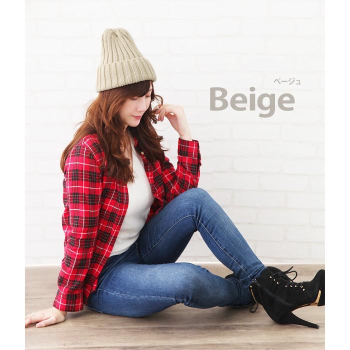ニット帽 メンズ レディース リブ ラベル ニットキャップ 帽子 : 帽子