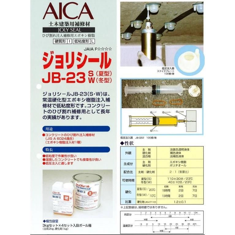 JB-23 アイカ ジョリシール 補修用エポキシ樹脂 低粘度 S W 3kgセット×4セット入り AICA 309｜bousui-must｜02