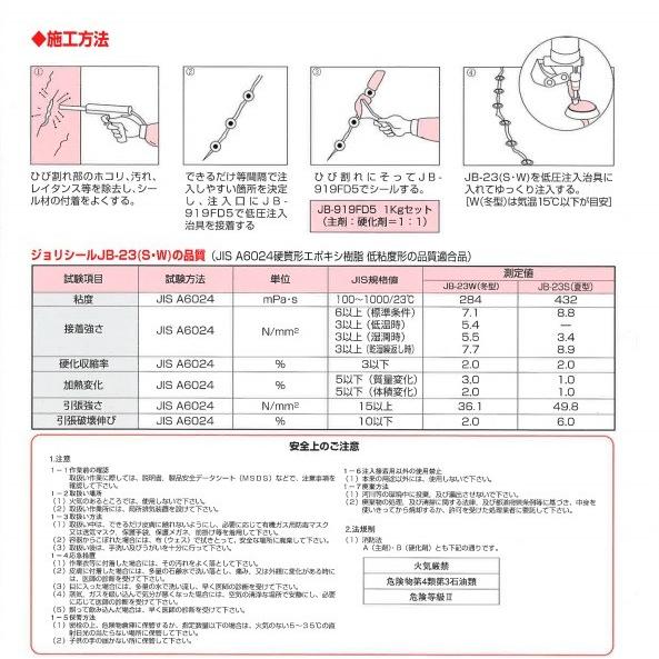 JB-23 アイカ ジョリシール 補修用エポキシ樹脂 低粘度 S W 3kgセット×4セット入り AICA 309｜bousui-must｜03