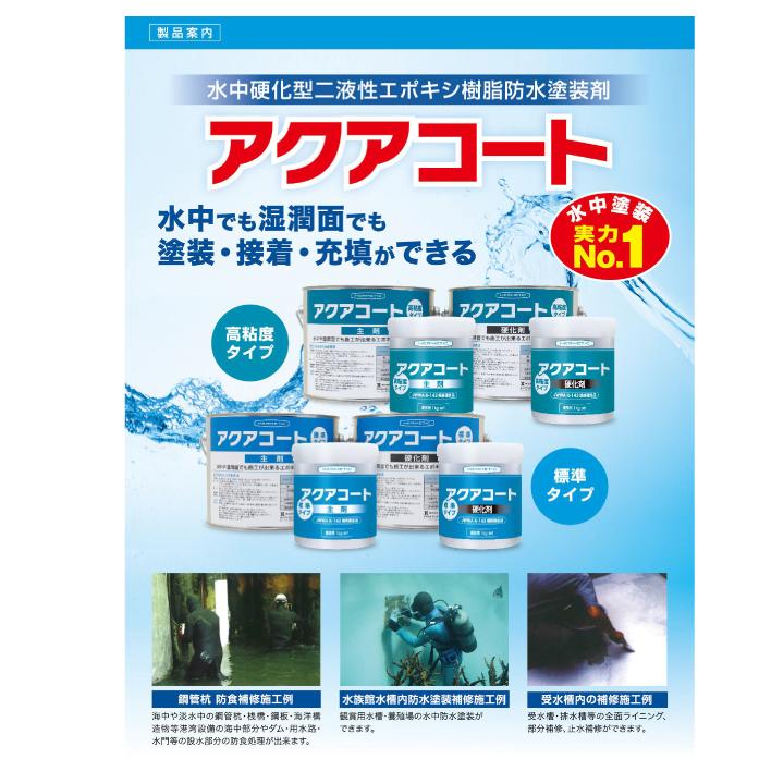 ヘルメチック アクアコート 1kgセット 水中硬化型防水塗装材料 標準 